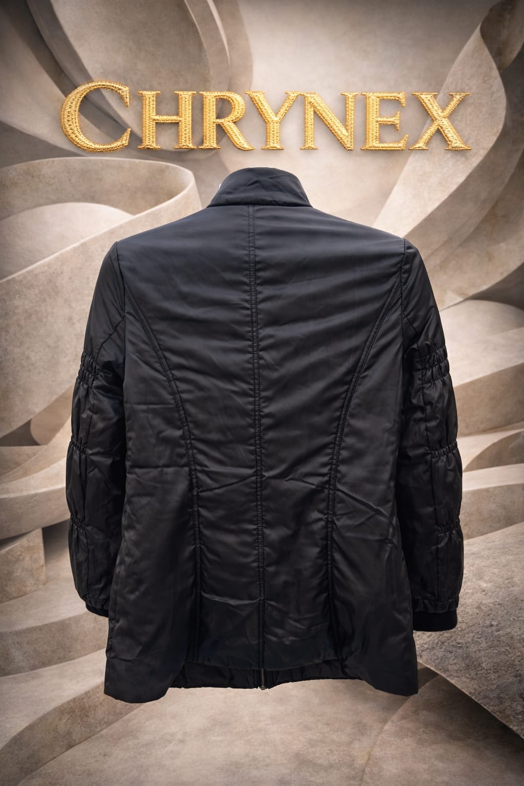 Classy black long jacket with cool buttoned pockets