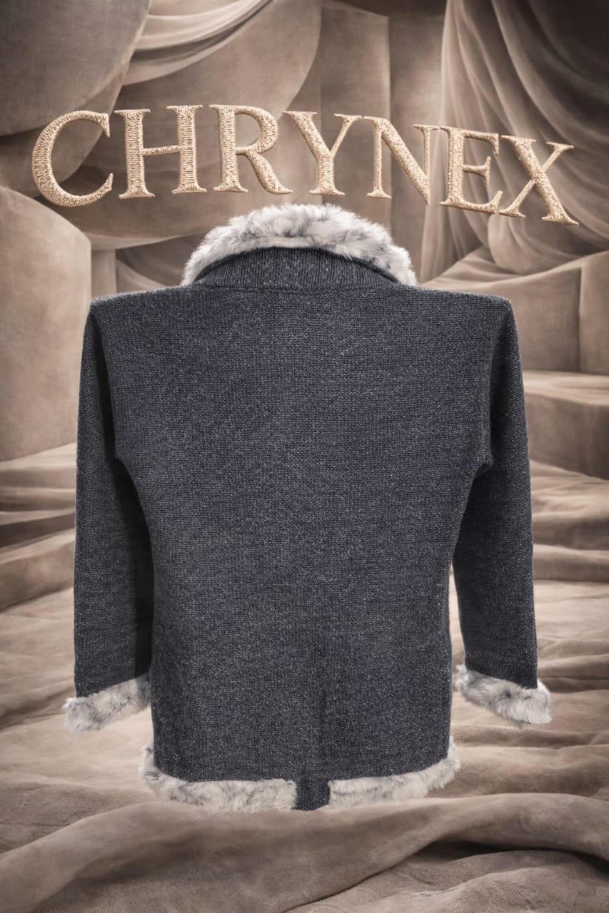 Classic gray furry jacket